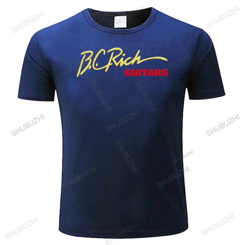 Rich Guitars BC Rich Black Tee Men Cotton T-shirt Men Adult Slim Fit T Shirt Cool Short Sleeve Mens Male Round Neck Teeshirts
