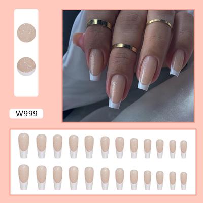 24pcs  Fake Nails Wearable Short Oval Press On Nails Full Cover False Nail Art Tips Pearl Design Gel Polish Nail Decoration