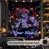 Personalized Wall Tapestry,Demon Slayer Custom Printed Name, Fabric Wall Art For Indoor Room Backdrop