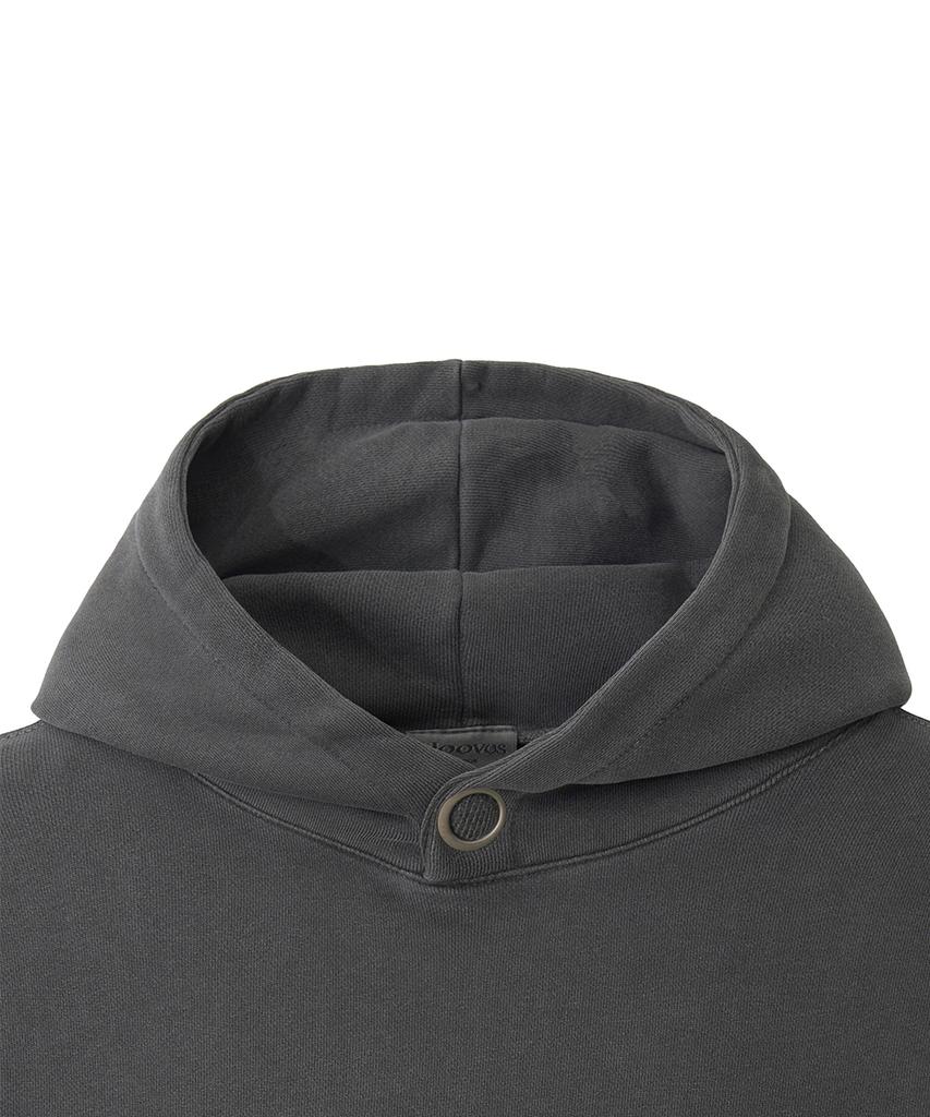 Garment Dyed Ring Snap Hoodie [Charcoal]