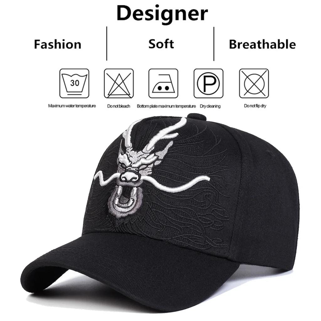 Baseball Stitching Embroidered Dragon Neutral Gender Women Men For Caps Spring And Autumn Outdoor Adjustable Casual Hats Sunscreen Hat Sports Cap
