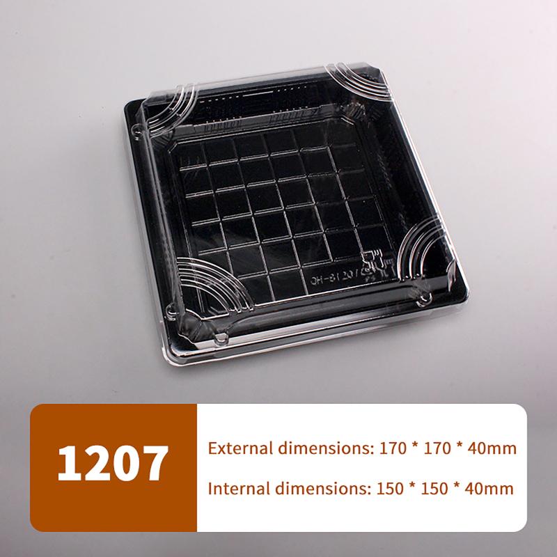 10 Pcs Disposable Sushi Box Home Takeaway Beef Lamb Sliced Salmon Covered Packaging Box Square Sushi Plate Meal Box Containers