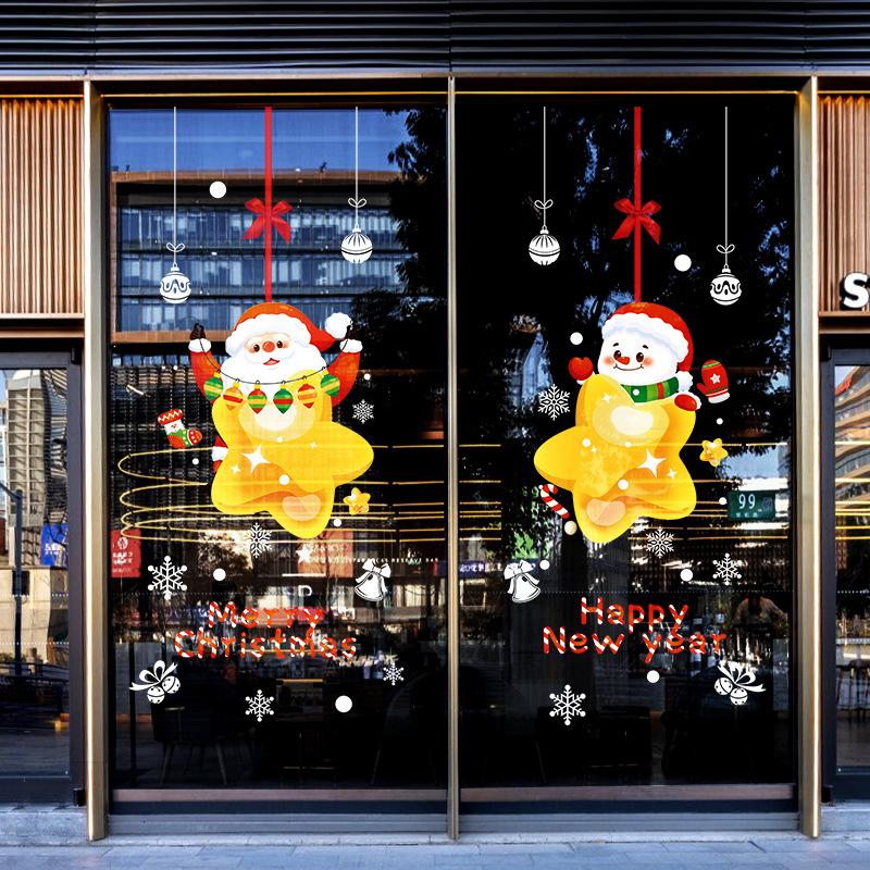 Christmas Window Stickers Christmas Wall Sticker Kids Room Wall Decals Merry Christmas Decorations For Home New Year Stickers