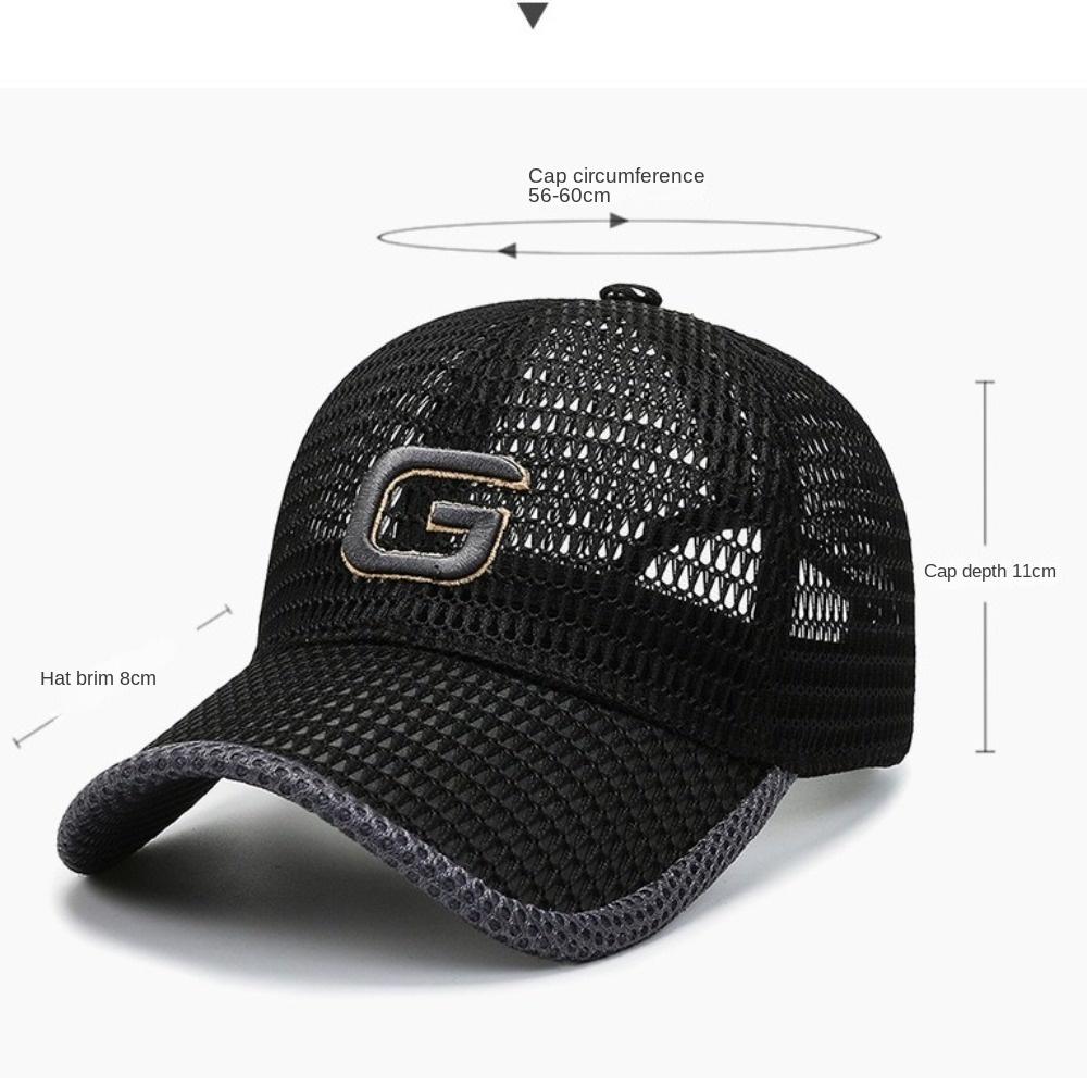 New Breathable Baseball Cap Adjustable G Embroidery Peaked Cap Mesh Trucker Cap Summer