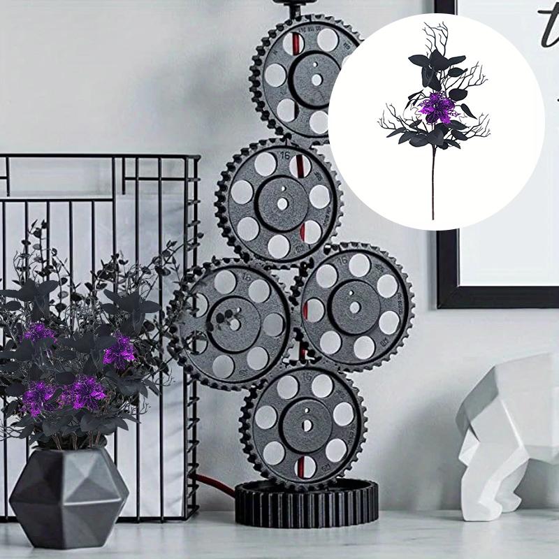 Halloween Black Leaves Ornament Artificial Tree Branches Decorative Plastics Arrange Props Bouquet Desktop Table 3 Styles