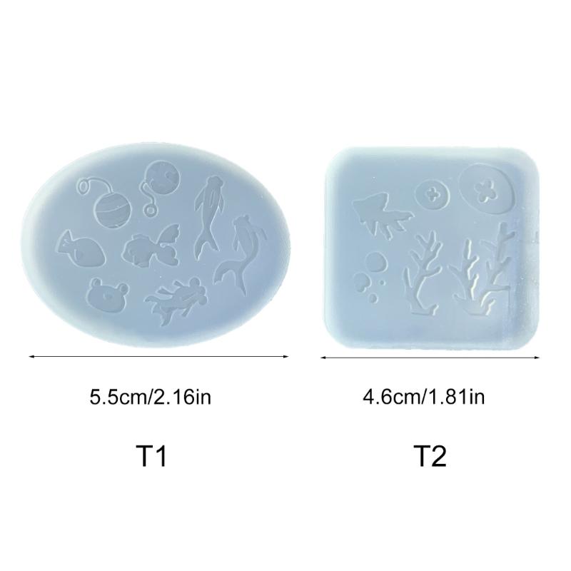 Flexible Silikonform für DIY-Bastelarbeiten Leicht zu reinigen Epoxidharzformen Fisch-/Korallenförmige Schmuckdekorationen Herstellungsform