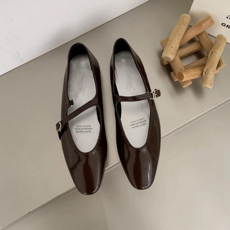 Fashion SUOJIALUN 2025 Summer New Women Flat Shoes Fashion Shallow Ladies Casual Soft Mary Jane Shoes Outdoor Dress Flat Ballet Shoes
