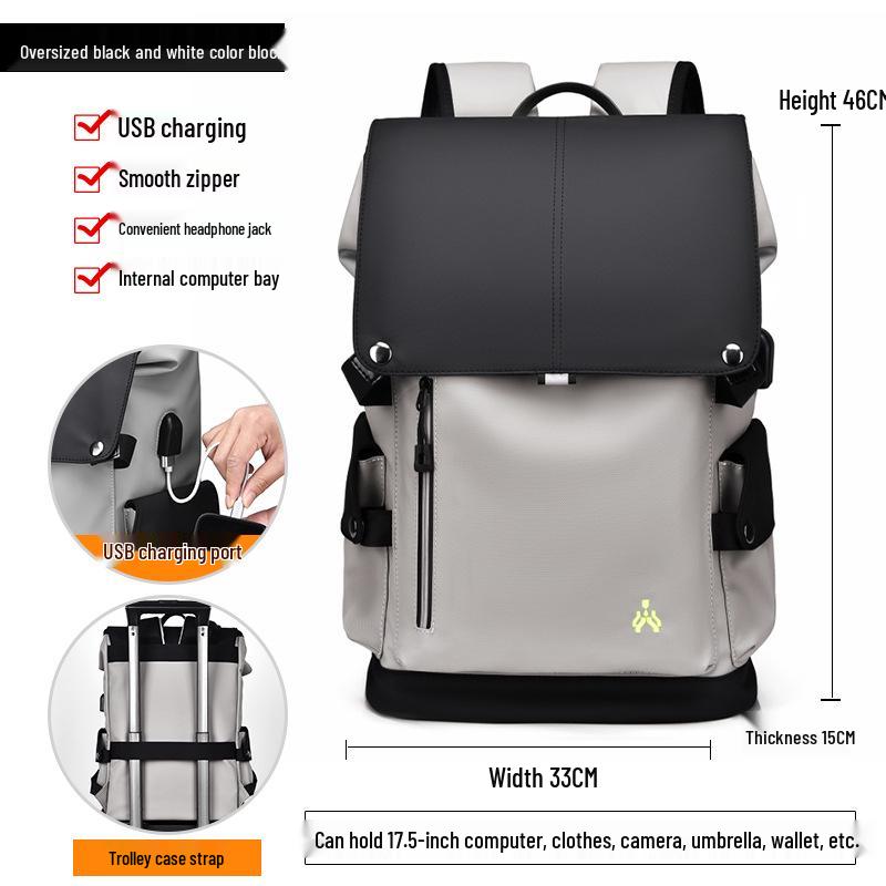 Men's Large Capacity Travel & Laptop Backpack - Casual College & Commuting School Bag