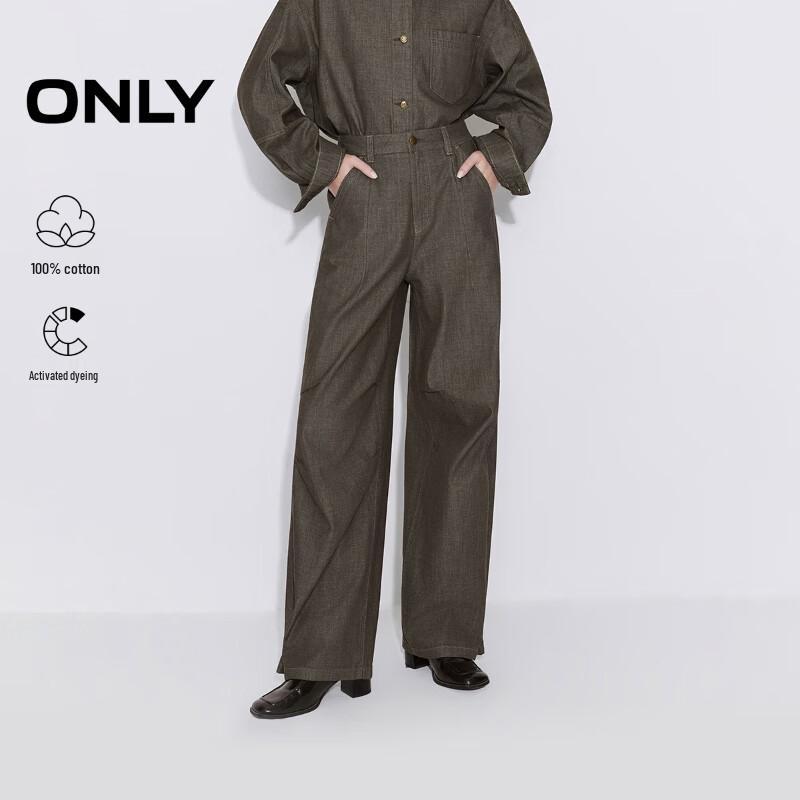 

ONLY Women s Wide-Leg Snap-Button Cuff Loose Jeans M