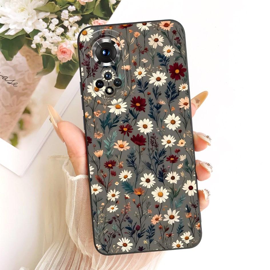 For Huawei Nova 9 Case Popular Flower Cover Soft Liquid Silicone Shockproof TPU Bumper For Huawei Nova 9 Pro Nova9 NAM-LX9 Shell