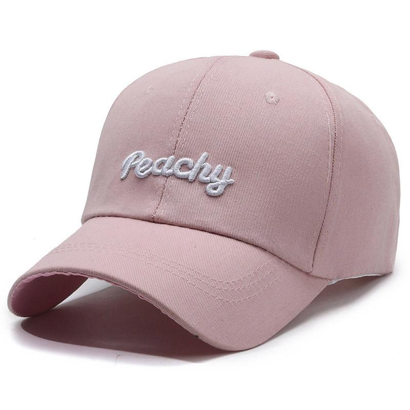 

Alphabet Peachy Embroidery Baseball Cap Peaked Caps Breathable Solid Gift Color розовый