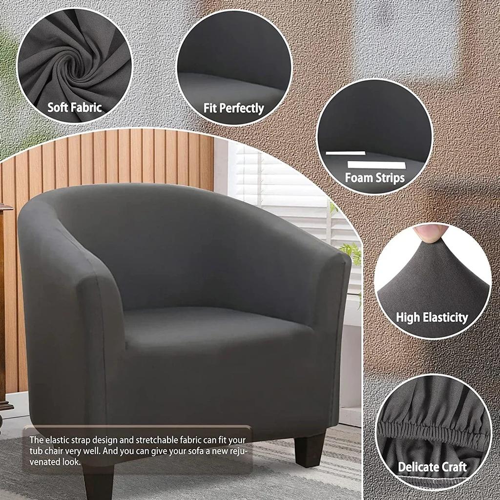 Sretch Elastic Single Sofa Covers Velvet Armchair Seat Cover Chair Protector Stretch Bar Slipcovers for Home Decor Living Room