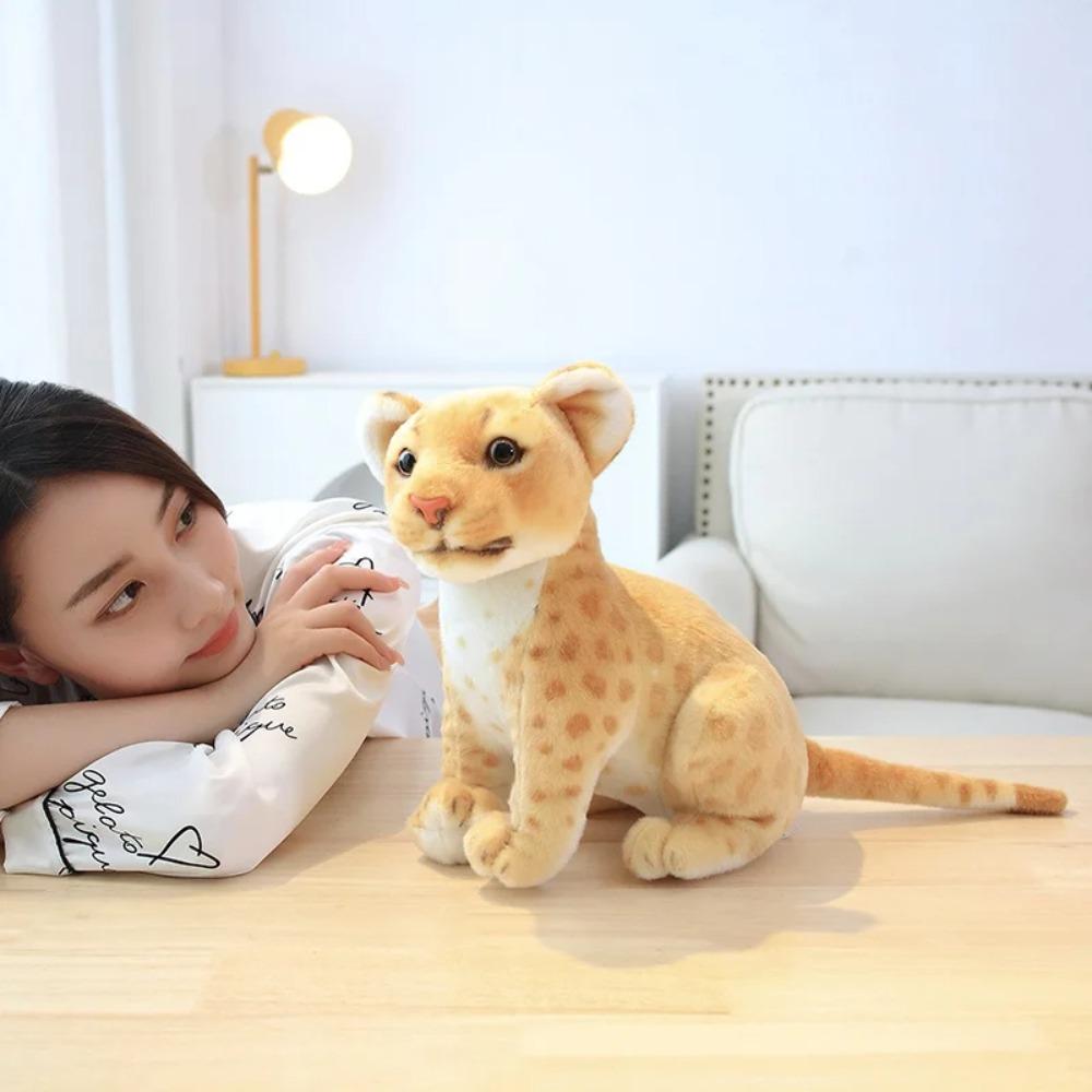Simulation Cheetah Baby Leopard Stuffed Toy Soft Simulation Cheetah Plush Toy  Children Gift
