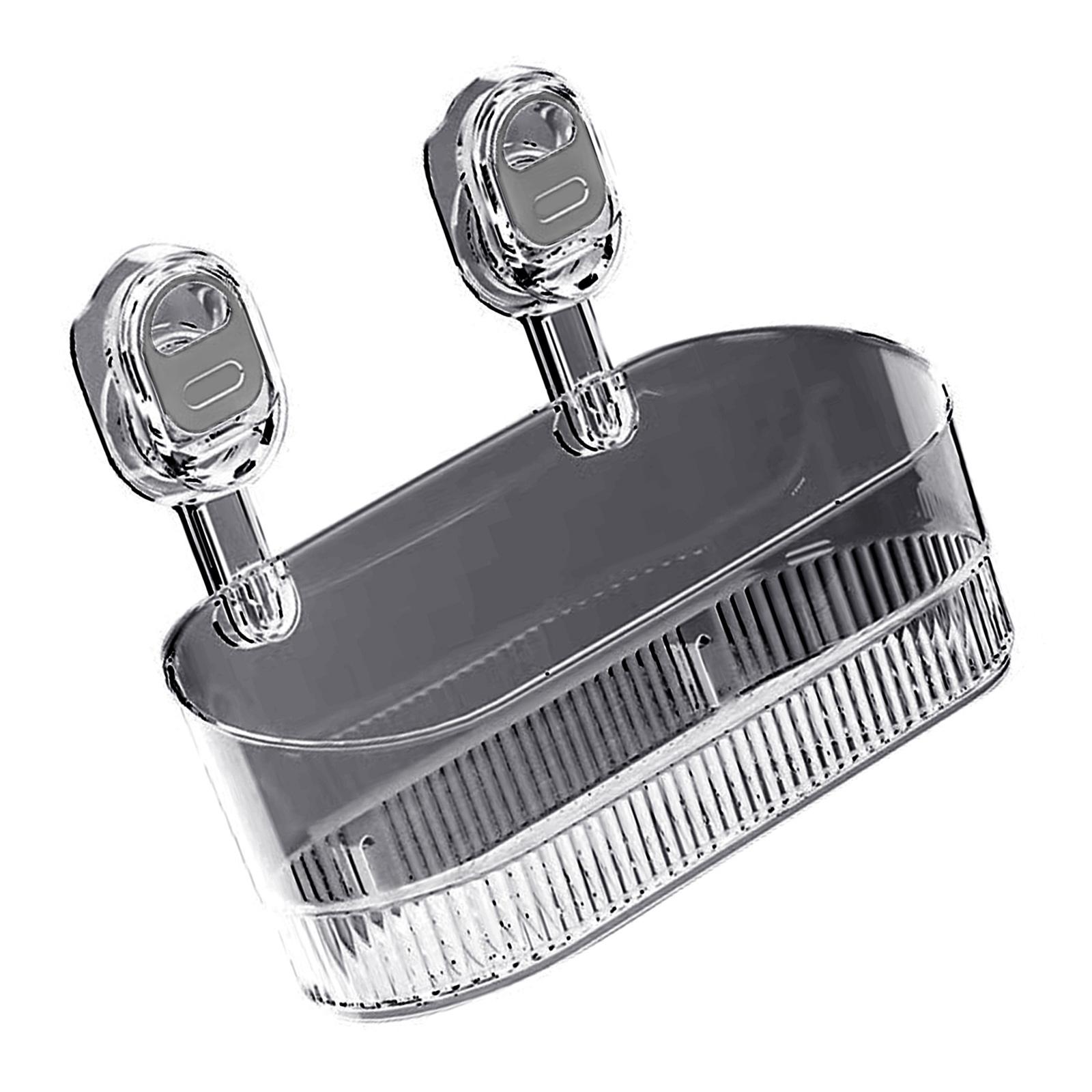 

Powerful Suction Cup Bathroom Storage Box Transparent Clear Hanging Shower Shelf Strong Load-Bearing Cosmetics Rack серый