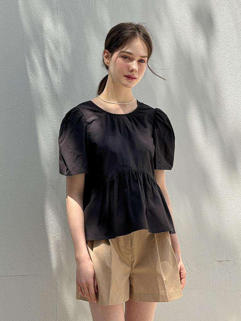 LAUTREDE MIN [24Ss] Lautre Solid Ette Ribbon Blouse
