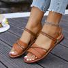 Fashion Summer New Round Toe Comfortable and Lightweight Casual Sandals Fashionable Large-size Open-toe Outer Wear Slippers for Women's