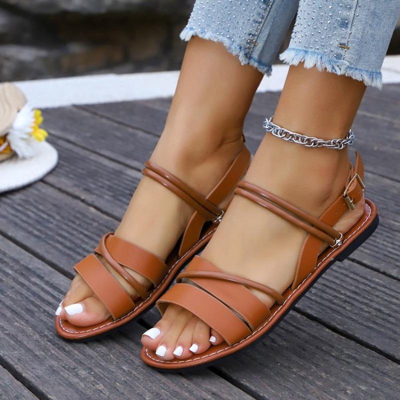 Fashion Summer New Round Toe Comfortable and Lightweight Casual Sandals Fashionable Large-size Open-toe Outer Wear Slippers for Women's