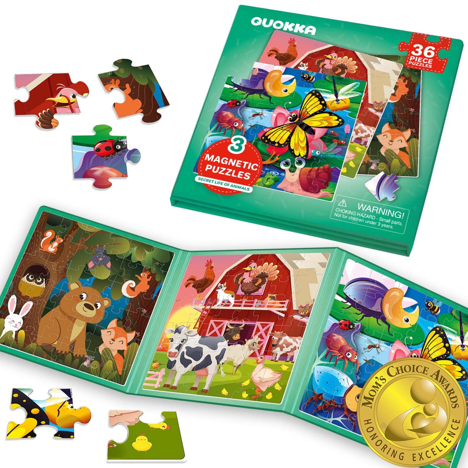 QUOKKA Magnetic Puzzle for Toddlers Ages 36 Pieces Sudoku Game for Ages Animal Toy for Boys and Girls Ages Travel Learning Toy 3-5 - 4-6 - 6-8 -