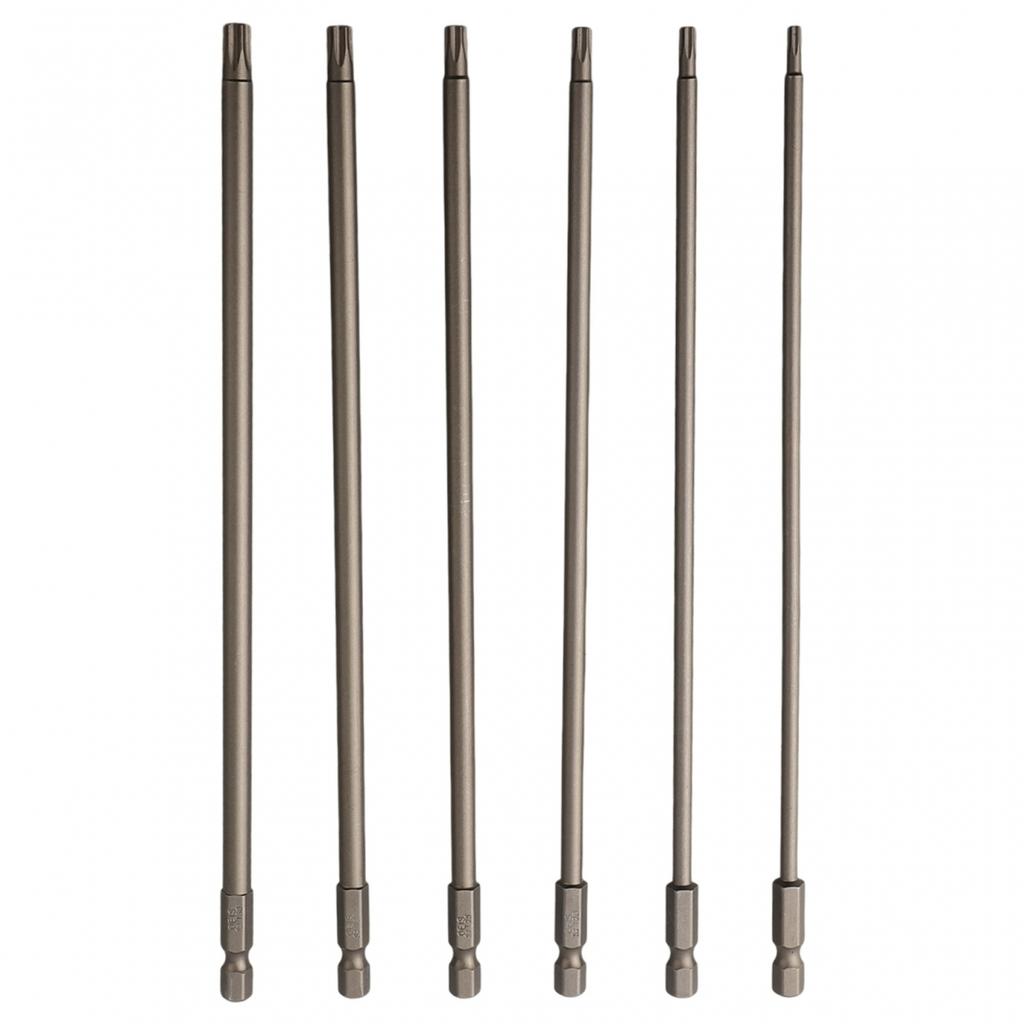T10 Alloy Steel Screwdriver Bit T15 T20 1/6pc 200mm