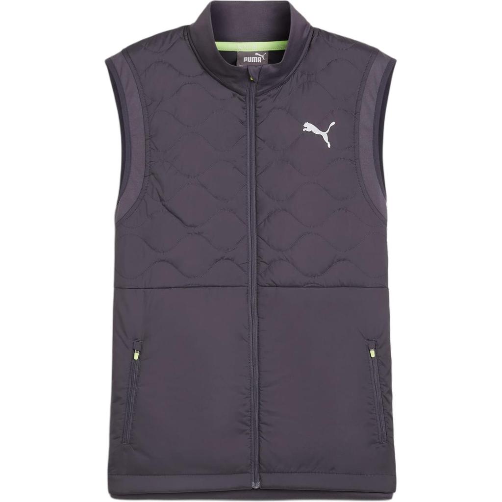 Puma Logo Print Half High Neck Zipper Sleeveless Vest Men Vest Gray 524028-69