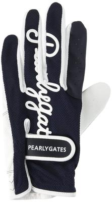PEARLY GATES Unisex Cursive Logo Mesh and UV Size 120 One-Hand Gloves, Sweat-Wicking, Quick-Drying, Heat-Shielding, Protection, Navy, (SS, 17-18cm),
