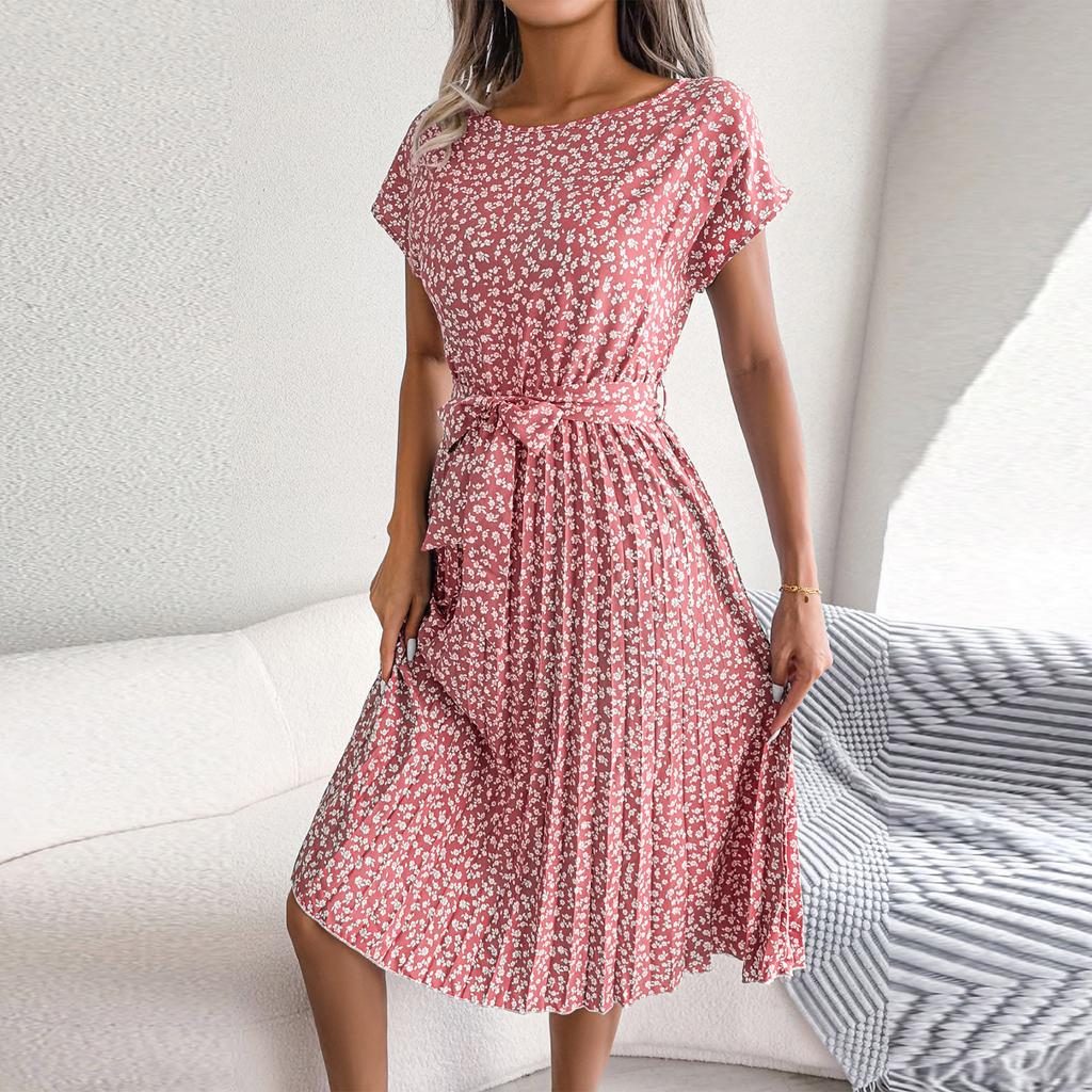 Rochie de vară cu gât rotund pentru femei la modă