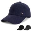 Mens Winter Thick Wool Blend Baseball Cap with Ear Flaps Warm Outdoor Hat