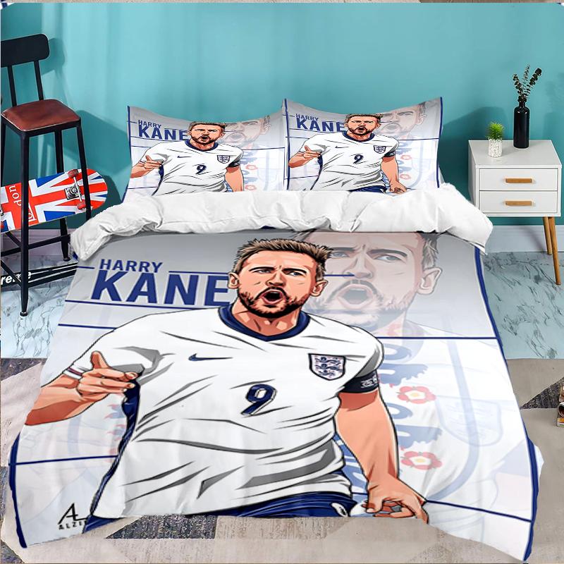 3PCS Football Player Kane Bedding set,Ideal for1pc Duvet Cover And 2pcs Pillowcases Perfect for Christmas gift,Ideal for Bedroom, Dormitory