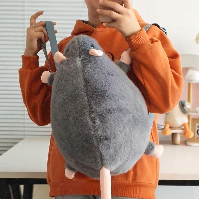 Cartoon Haustier schicke Ratte Plüsch Rucksack für Damen und Herren mit geräumigem Stauraum für den täglichen Gebrauch