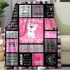Cozy Cat Theme Flannelette Blanket - The Perfect Gift For Cat Lovers, Ladies And Girls | Soft, Warm And Machine Washable | Pink Striped Design