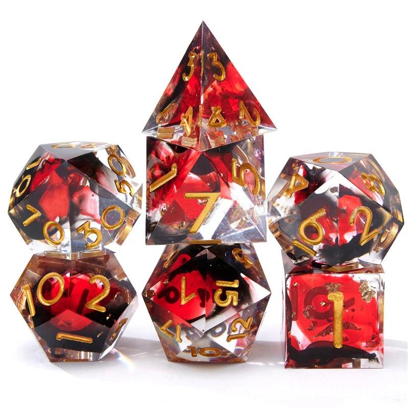 7Pcs/Set Resin For DND Dice D&D Dice Set D4 D6 D8 D10 D% D12 D20 Polyhedral Games For  Dungeons And Dragons Table Games MTG RPG