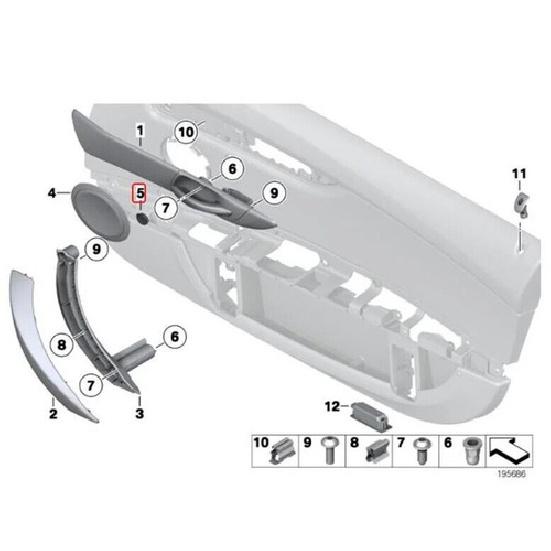 2Pcs Inner Door Handle Screw Trim Cover Buckle Plug Screw Cap For BMW Z4 E89 E85