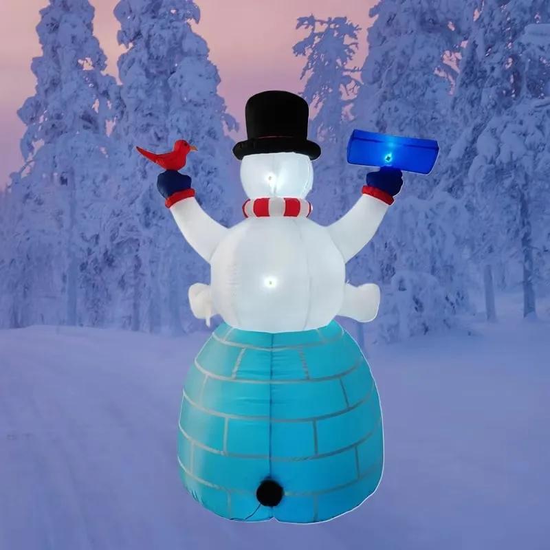 Christmas Decoration Sitting Snowman Penguin Christmas Inflatable Model Luminous Christmas Atmosphere Christmas Xmas Decor Model