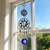 Enfeites Pendentes para Janelas, Decoração de Parede Interna Externa Estilo Boho, Sino de Vento Olho do Diabo Retrô, Fácil de Pendurar Decoração Única para Casa Presente