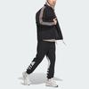 Adidas Originals Classic Sport Hooded Jacket With Letter Embroidery And Stripe Color Block Men Outerwear Black IW6284