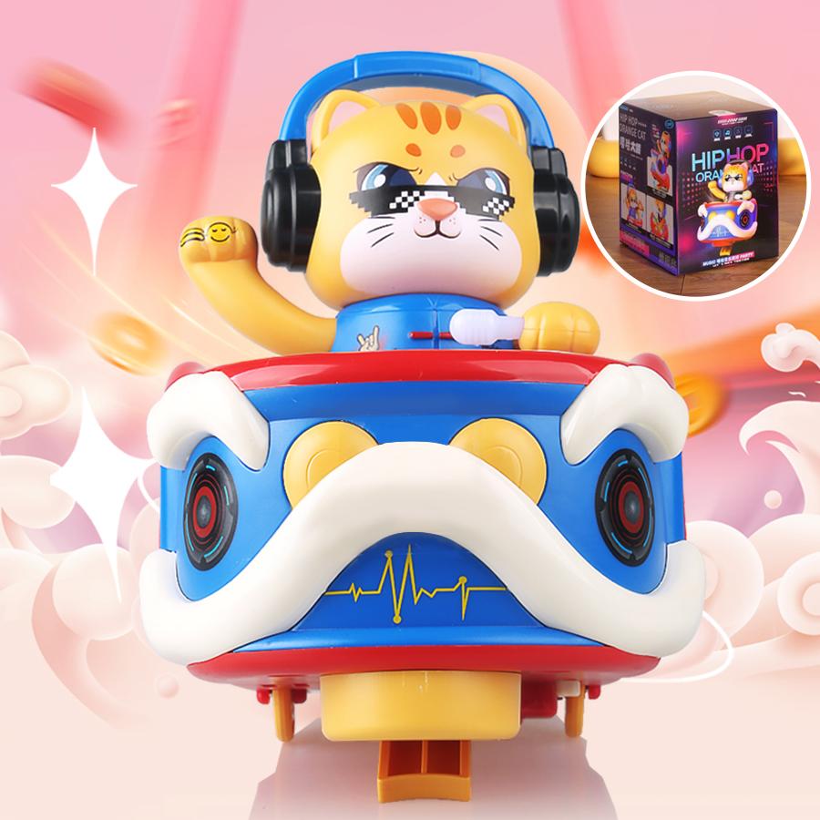 Electric Disc Making DJ Cat Cool Sound and Light Swing Universal Driving Suitable for Children's Gifts Halloween and Christmas