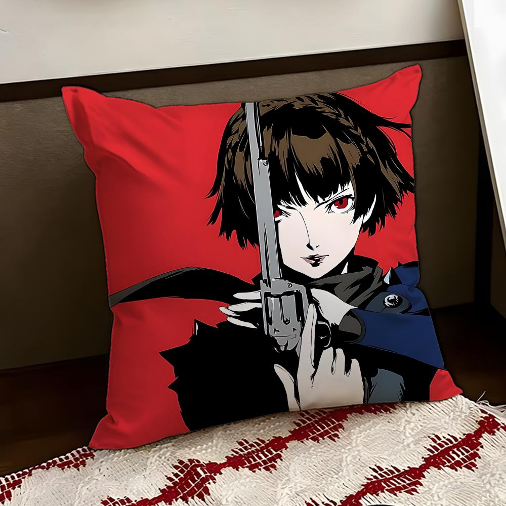 Anime PPersona 5 Cushion Cover Reversible Soft Durable Pillow Cover Home Car MultiScene Use for Daily Comfort