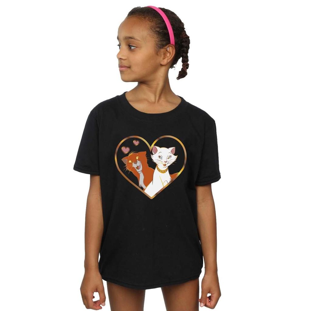 Disney Girls The Aristocats Heart Cotton T-Shirt