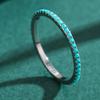 S925 Türkis Minimalistischer Stapelring Elegantes Dünnes Band für Damen Modeschmuck