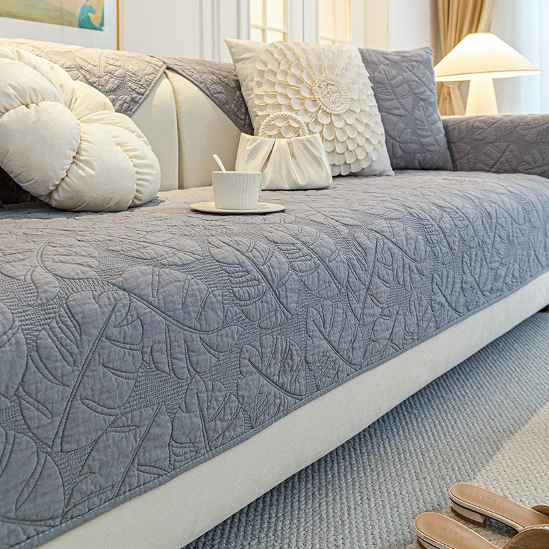 

New Sofa Cushion Washed Pure Cotton Universal In All Seasons Chinese Simple Non-Slip Seat Cushion Cover Cloth Cotton Cover Towel Fixed 70*70cm