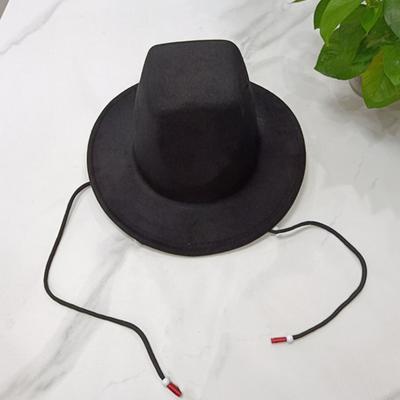 Yousheng Festive Sun Hats Men Boys Teens Performance Hat Idol Cosplay Cap Headwear Wide Brim Summer UV Protection Black Hat