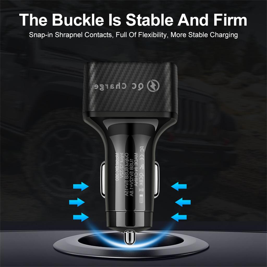 6 Ports 75W USB Car Charger Type C USB-A Car Fast Charging QC3.0 PD Car Phone Chargers Adapter For Iphone Xiaomi  Samsung