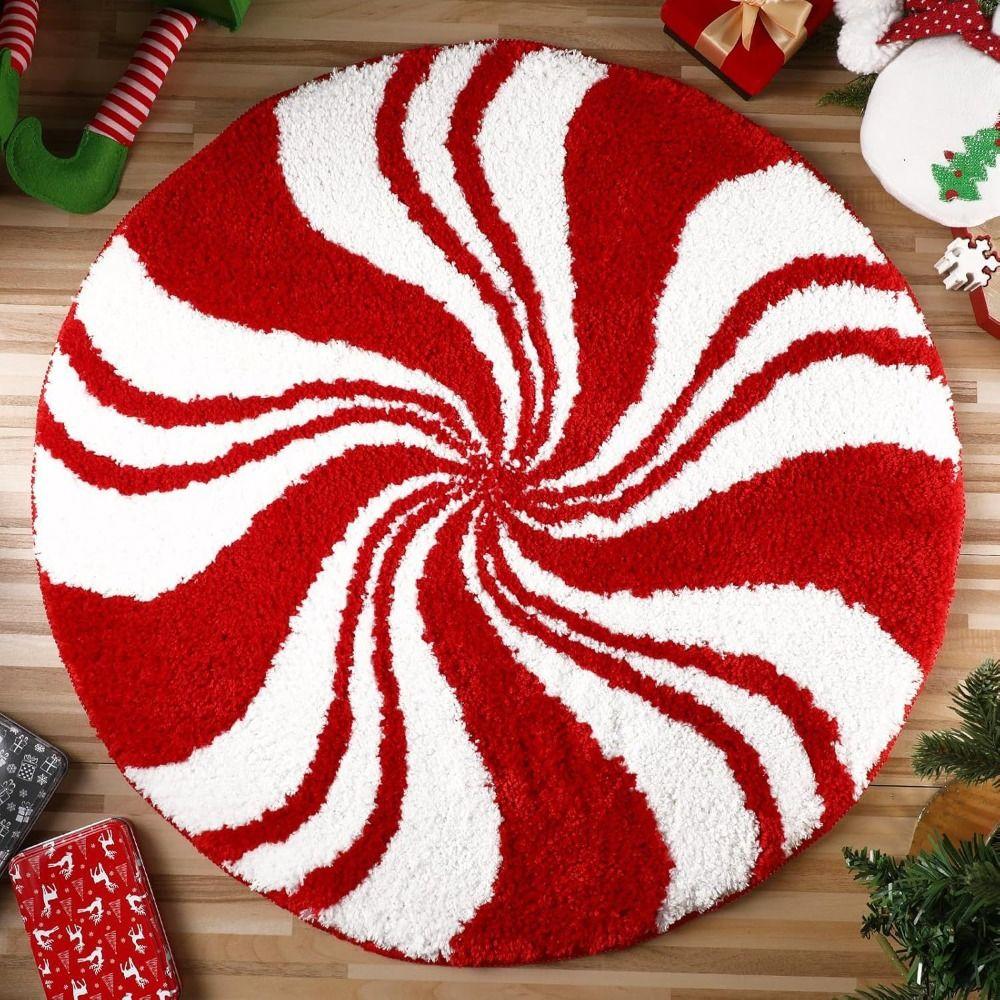 Santa Claus Design Bathroom Mat Water-absorbing Doormat Multi-functional Foot Mat  Door Entrance