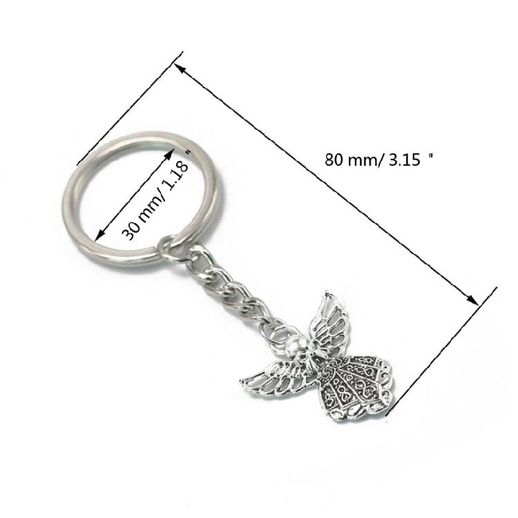 Guardian Angel Keychain Silver Metal Pendant for Car Keys Blessing Charm Jewelry