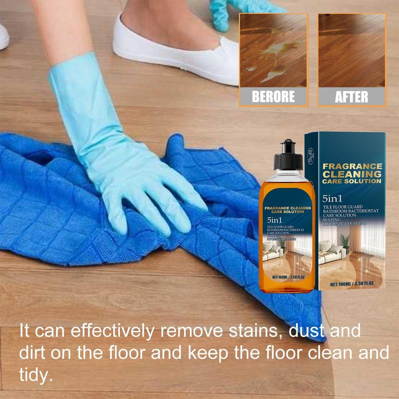 Floor Cleaner Fragrance Waxing Cleaner Hygienic Tile Floor Guard 100ml Brightens Polishes Multi-Purpose For Wood Tile Floors
