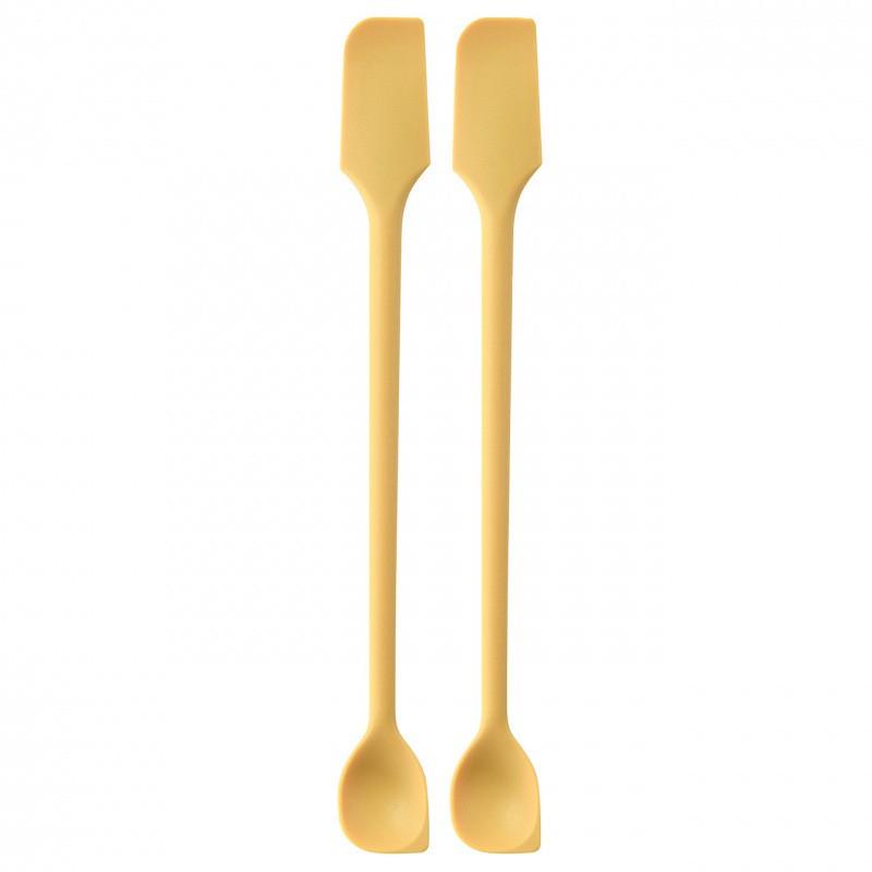 Silicone Double-ended Spatula, Household Double-ended Mixing Stick Spoon(2pcs) One Size жёлтый