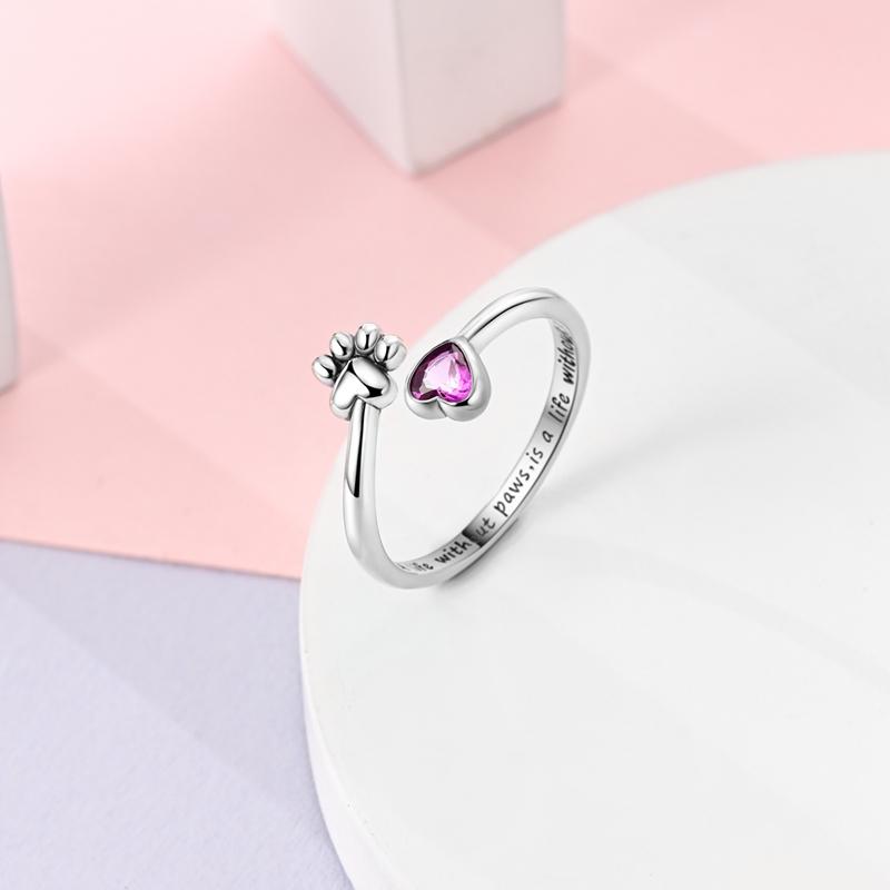 Adjustable Ring 925 Silver Fire Dragon Blossom Flower Clover Open Rings For Women Wedding Jewelry Gift