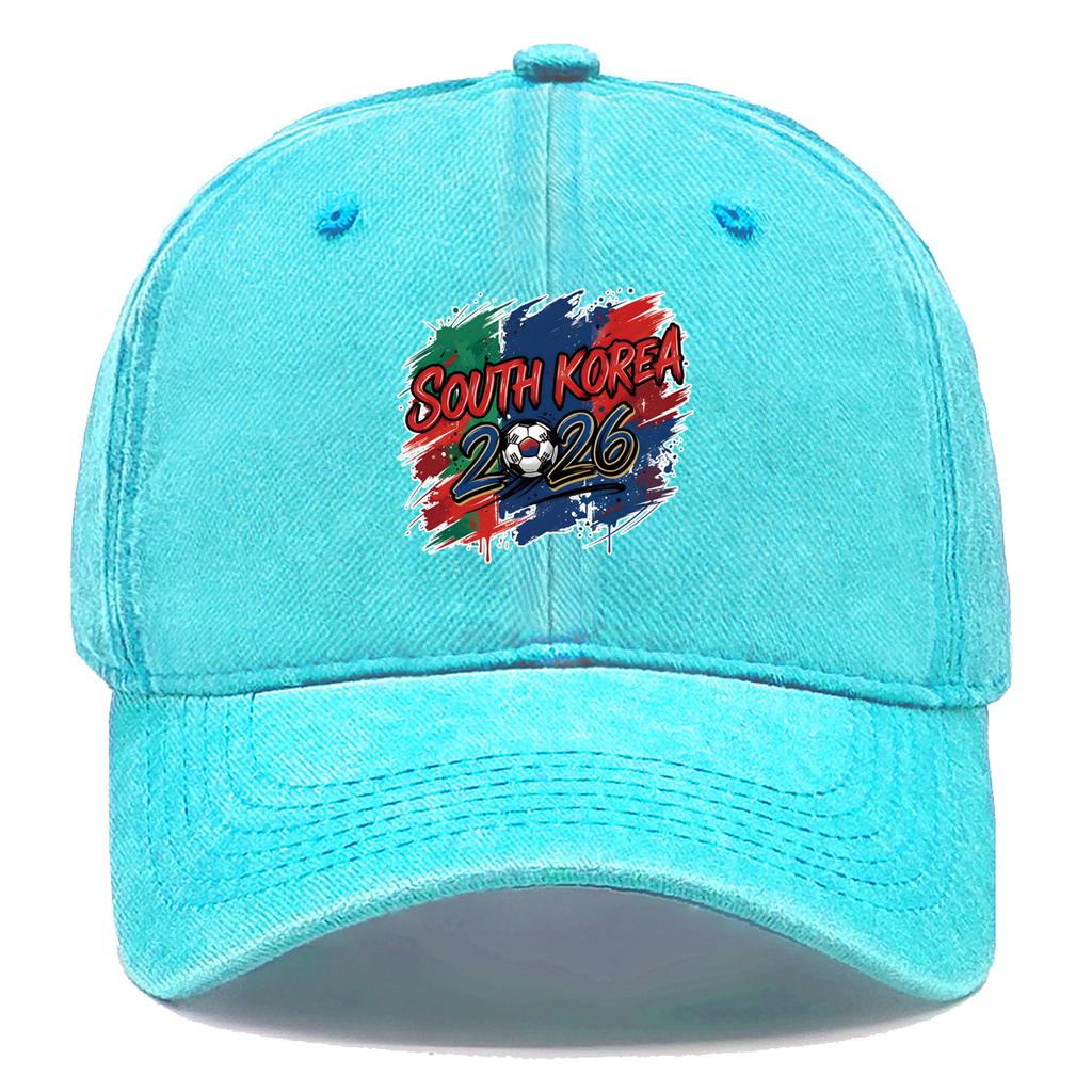 South Korea Flag Printed Baseball Hat Adjustable Sun Hat Unisex With Sweatband Trendy Lightweight Flat Cap For Street Style