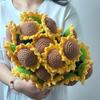 Sunflowers Blanket Set Soft Plush Throw Acrylic Fiber Living Room Bedroom Decoration Daily Use