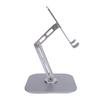 Desk Tablet Stand Adjustable Foldable 360 degrees  Rotating Metal Desk Tablet Holder for Cell Phone Silver